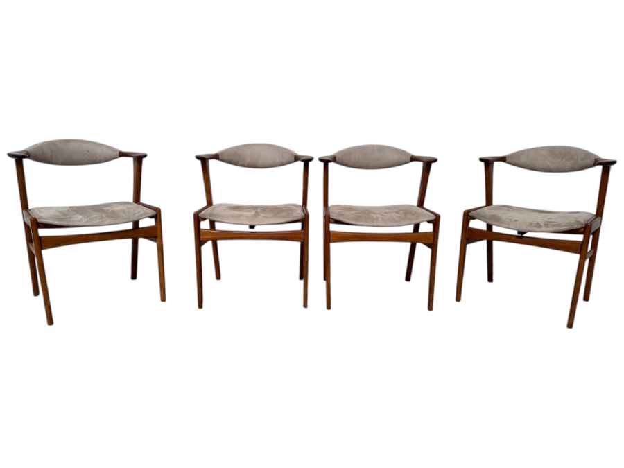 (4) Vintage Danish Mid-Century Modern Model 49 Chairs in Teak by Erik Kirkegaard for Høng Stolefabrik 22W X 20D X 29H [Photo 2]