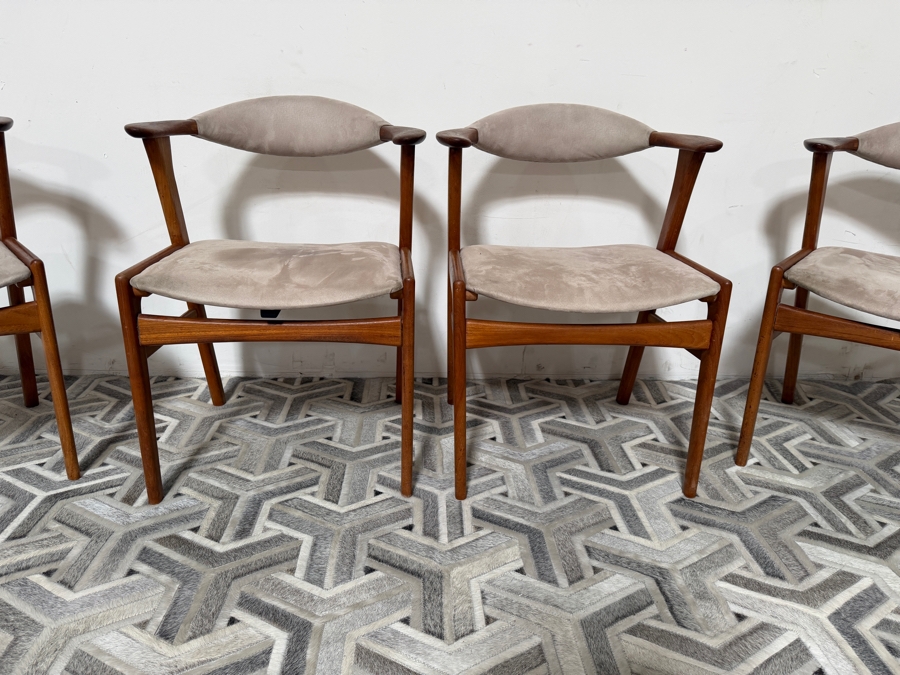 (4) Vintage Danish Mid-Century Modern Model 49 Chairs in Teak by Erik Kirkegaard for Høng Stolefabrik 22W X 20D X 29H [Photo 5]