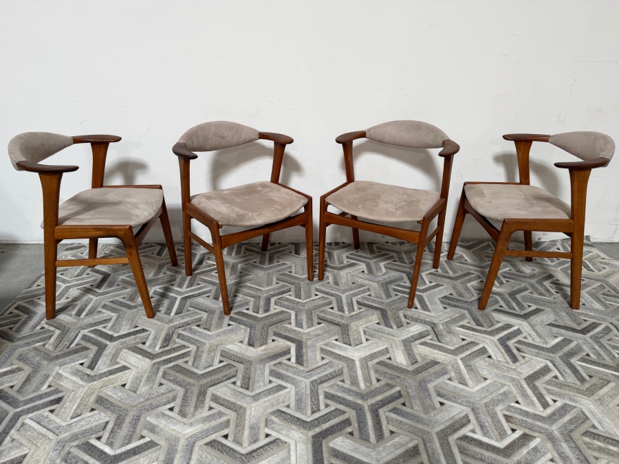 (4) Vintage Danish Mid-Century Modern Model 49 Chairs in Teak by Erik Kirkegaard for Høng Stolefabrik 22W X 20D X 29H [Photo 14]