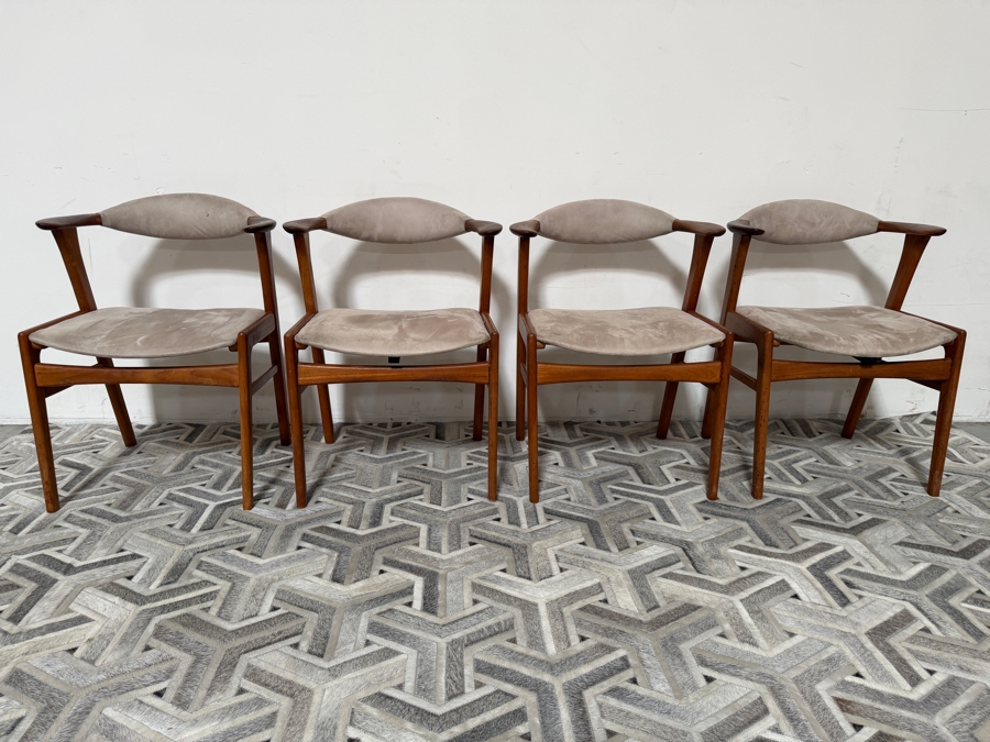 (4) Vintage Danish Mid-Century Modern Model 49 Chairs in Teak by Erik Kirkegaard for Høng Stolefabrik 22W X 20D X 29H [Photo 4]