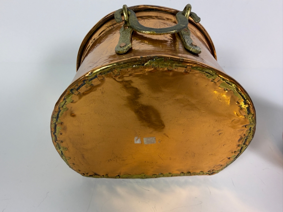 Vintage Small French Style Copper Cookware Set Five Pieces Including Skillets Saucepan And Wall Hanging Pot [Photo 4]