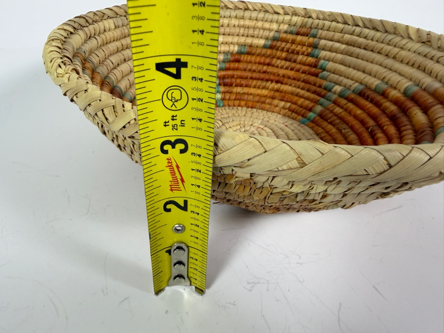 Vintage Hand-woven Coiled Basket Bowl With Star Design 10'W X 3'H [Photo 6]