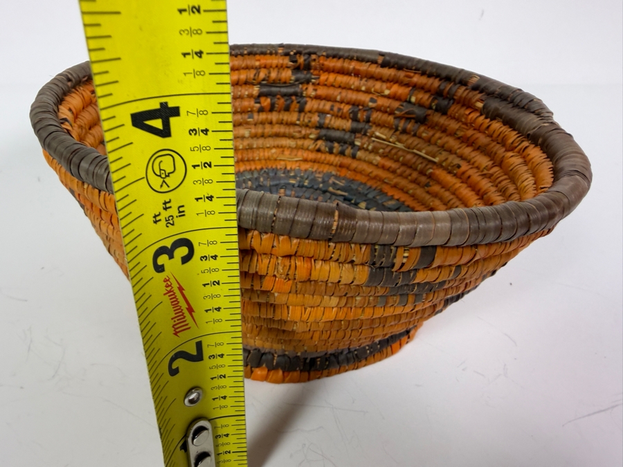 Vintage Hand-woven Coiled Basket Bowl 7'W X 3.25' [Photo 6]