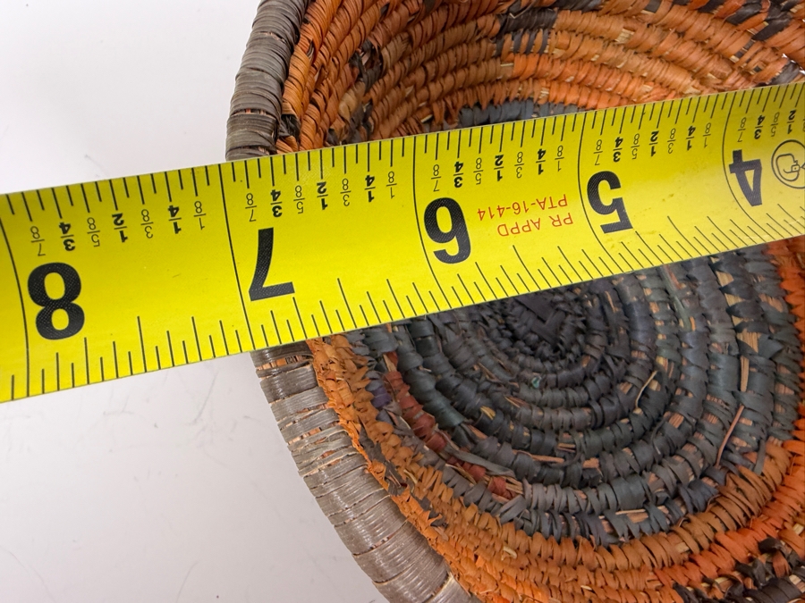 Vintage Hand-woven Coiled Basket Bowl 7'W X 3.25' [Photo 5]