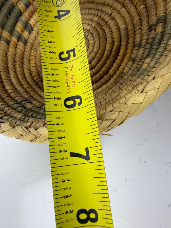 Vintage Hand-woven Coiled Basket Bowl 6.5'W X 2'H [Photo 5]