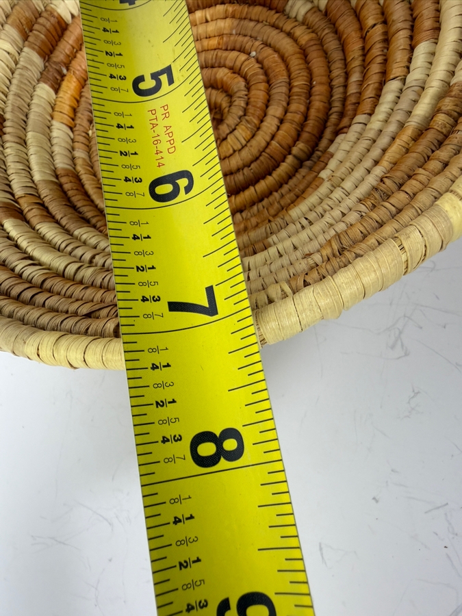 Vintage Hand-woven Coiled Basket Bowl 7'W X 2'H [Photo 5]