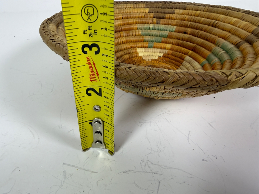 Vintage Hand-woven Coiled Basket Bowl 9'W X 2.5'H [Photo 6]