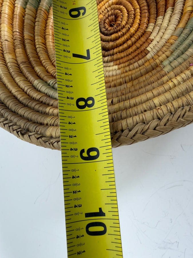 Vintage Hand-woven Coiled Basket Bowl 9'W X 2.5'H [Photo 5]