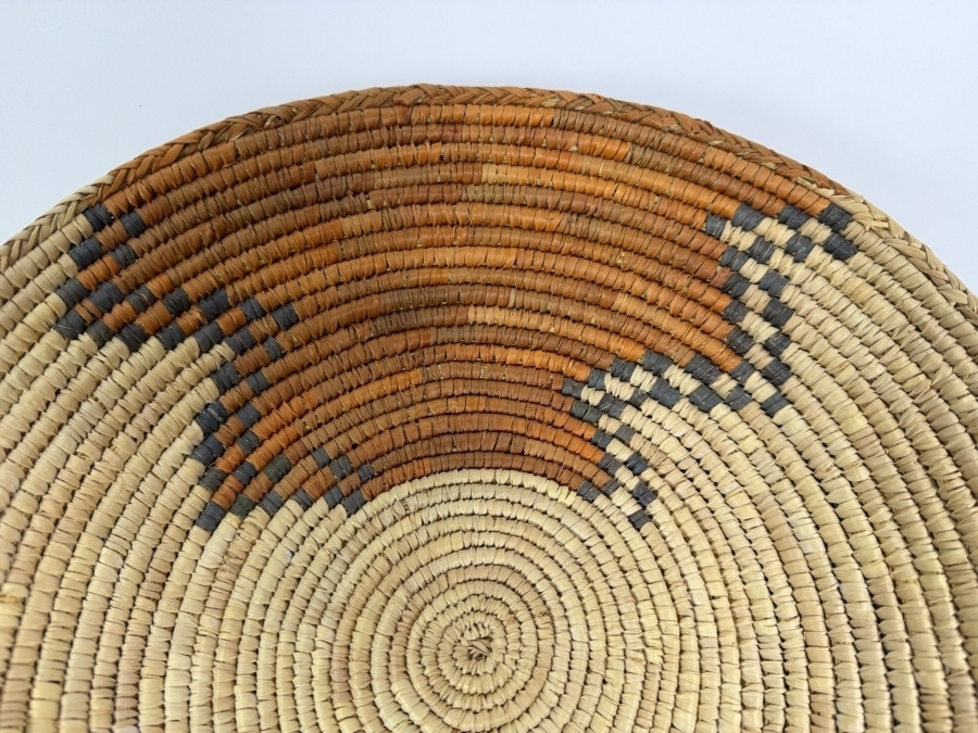 Vintage Hand-woven Coiled Basket Bowl 13'W X 2'H [Photo 3]