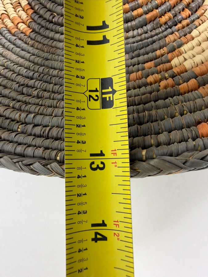 Vintage Hand-woven Coiled Basket Bowl 13'W X 2'H [Photo 7]