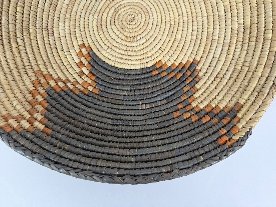 Vintage Hand-woven Coiled Basket Bowl 13'W X 2'H [Photo 4]