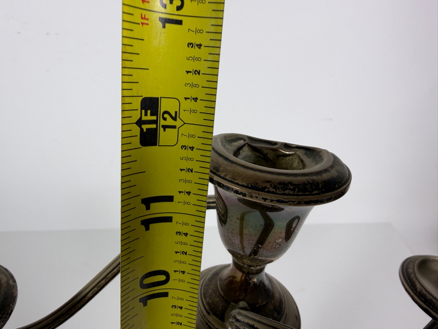 Gorham Weighted Sterling Silver Candelabra (Has Some Damage - See Photos) 12'H [Photo 7]