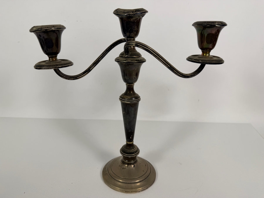 Gorham Weighted Sterling Silver Candelabra (Has Some Damage - See Photos) 12'H [Photo 2]