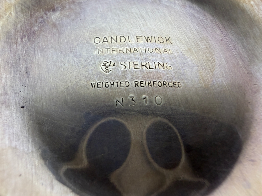 Pair of Weighted Sterling Silver Candleholders 3.5'H [Photo 4]