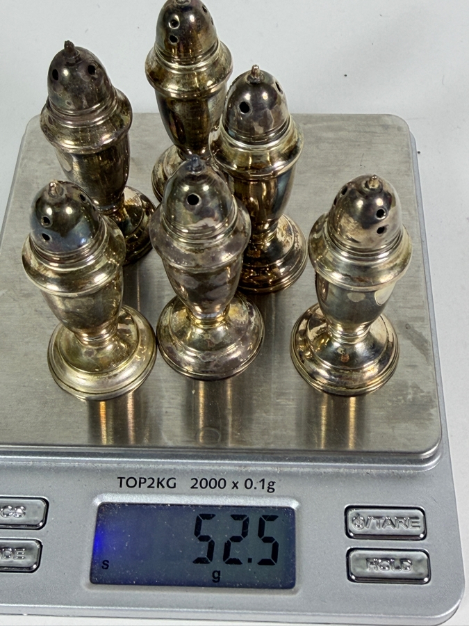 (6) Boxed Silver Shakers 2.25'H 52.5g (Silver Melt Value $105) [Photo 5]