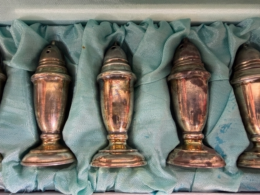 (6) Boxed Silver Shakers 2.25'H 52.5g (Silver Melt Value $105) [Photo 2]