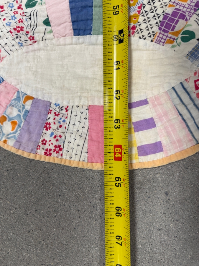 Vintage Handmade Double Wedding Ring Quilt 64.5 X 80 [Photo 4]