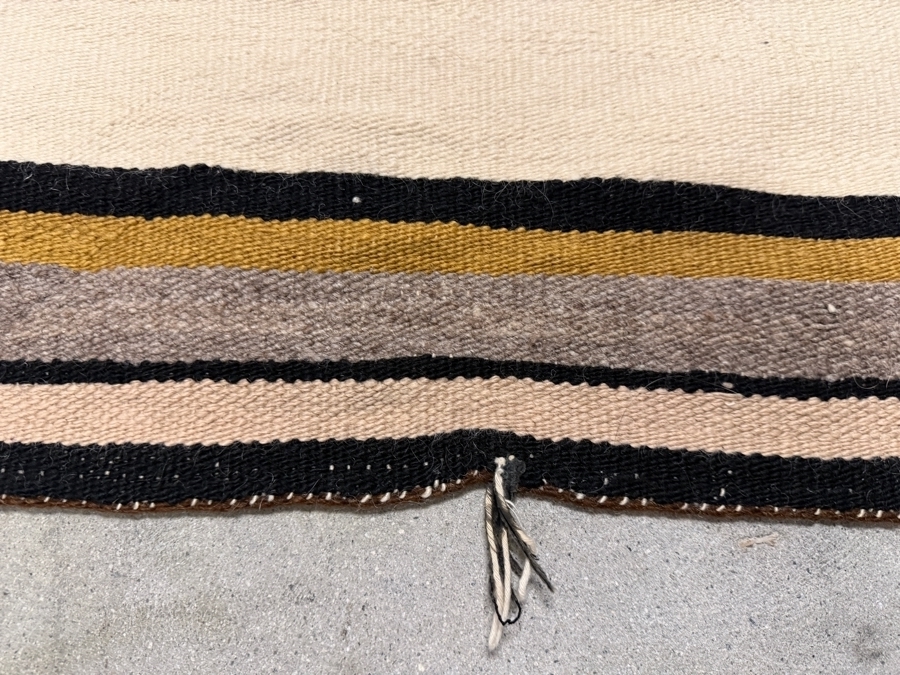 Vintage Native American Handmade Navajo Saddle Blanket Rug 31' X 61' [Photo 5]