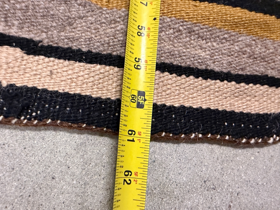 Vintage Native American Handmade Navajo Saddle Blanket Rug 31' X 61' [Photo 9]