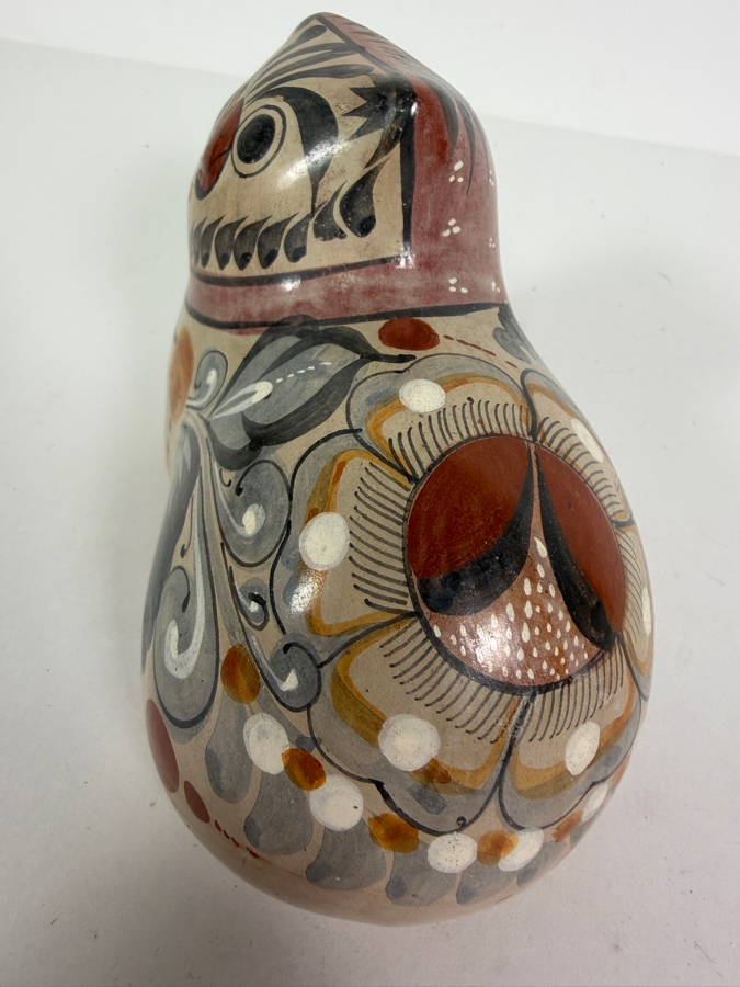 Vintage Mexican Folk Art Pottery Cat Figurine from Tonala, Jalisco 6W X 4H [Photo 3]
