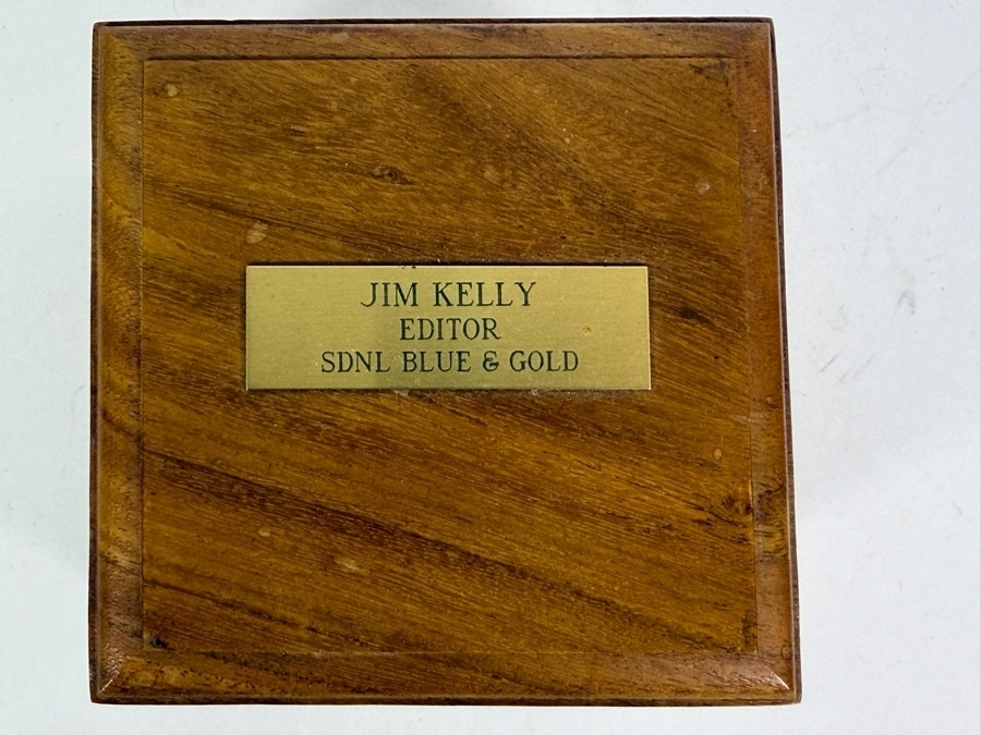 Vintage Marine Gimbaled Brass Compass In Fitted 4' Hardwood Box [Photo 4]