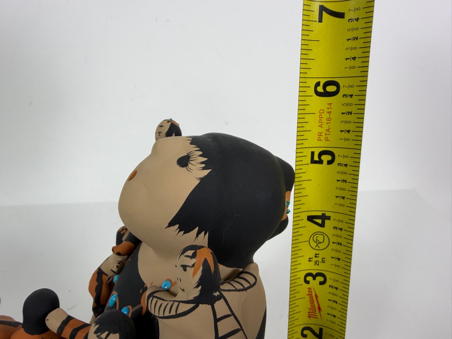Vintage Teresita Ortiz Signed Chimayo New Mexico Native American Pottery Storyteller Figurine Dated 10/99 5' X 5' [Photo 10]