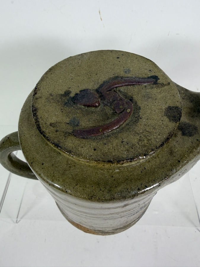 Vintage Mid Century Modern Studio Pottery Stoneware Side Handled Kyusu Teapot Signed 8'H [Photo 4]