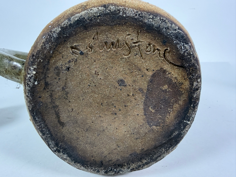 Vintage Mid Century Modern Studio Pottery Stoneware Side Handled Kyusu Teapot Signed 8'H [Photo 13]