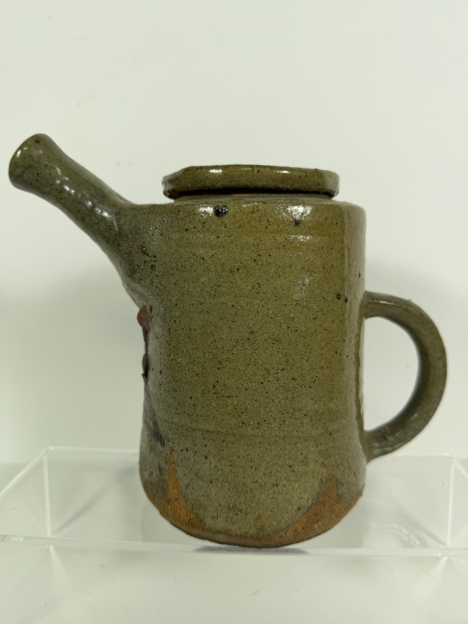Vintage Mid Century Modern Studio Pottery Stoneware Side Handled Kyusu Teapot Signed 8'H [Photo 7]