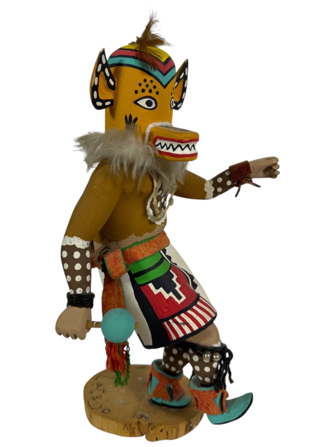 Vintage Tony Espinosa Hand Carved Cottonwood Fox Katsina Kachina Doll Inscribed Kachina Doll God 14'H