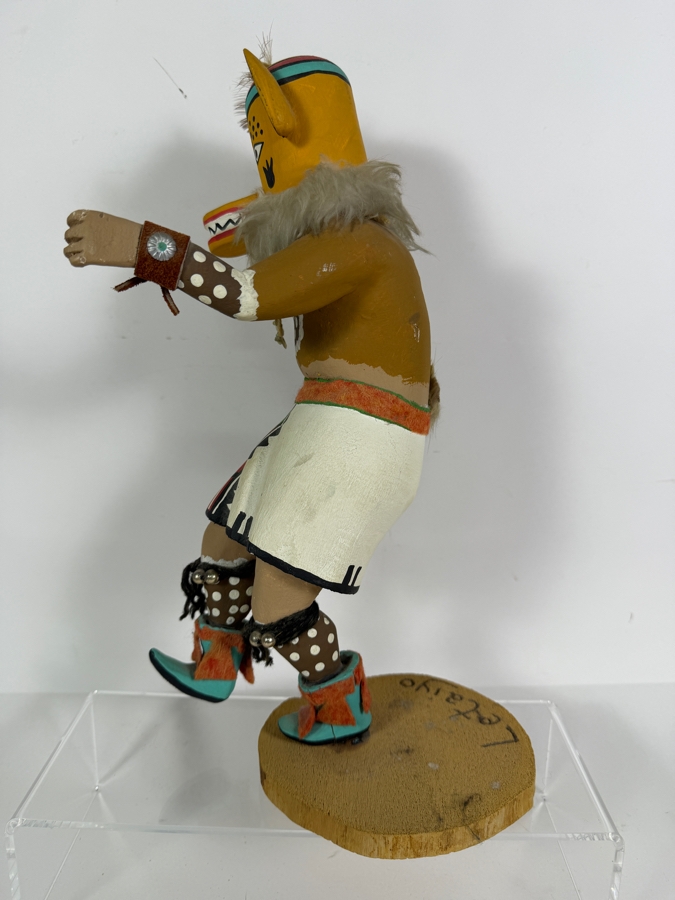 Vintage Tony Espinosa Hand Carved Cottonwood Fox Katsina Kachina Doll Inscribed Kachina Doll God 14'H [Photo 4]