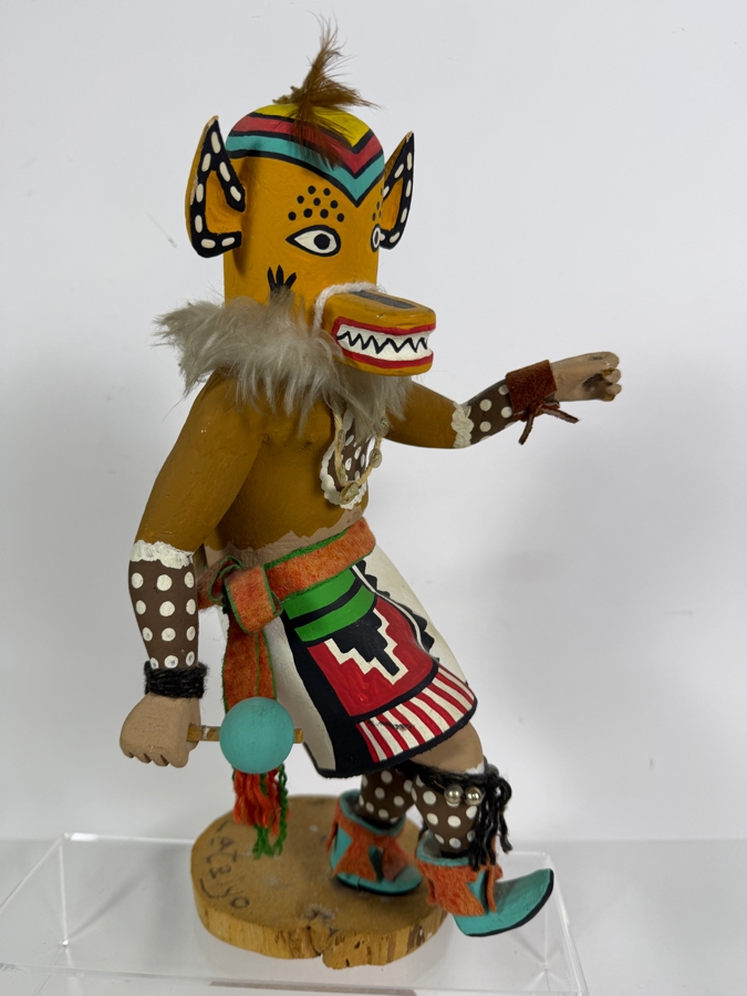 Vintage Tony Espinosa Hand Carved Cottonwood Fox Katsina Kachina Doll Inscribed Kachina Doll God 14'H [Photo 2]