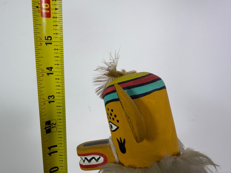 Vintage Tony Espinosa Hand Carved Cottonwood Fox Katsina Kachina Doll Inscribed Kachina Doll God 14'H [Photo 10]