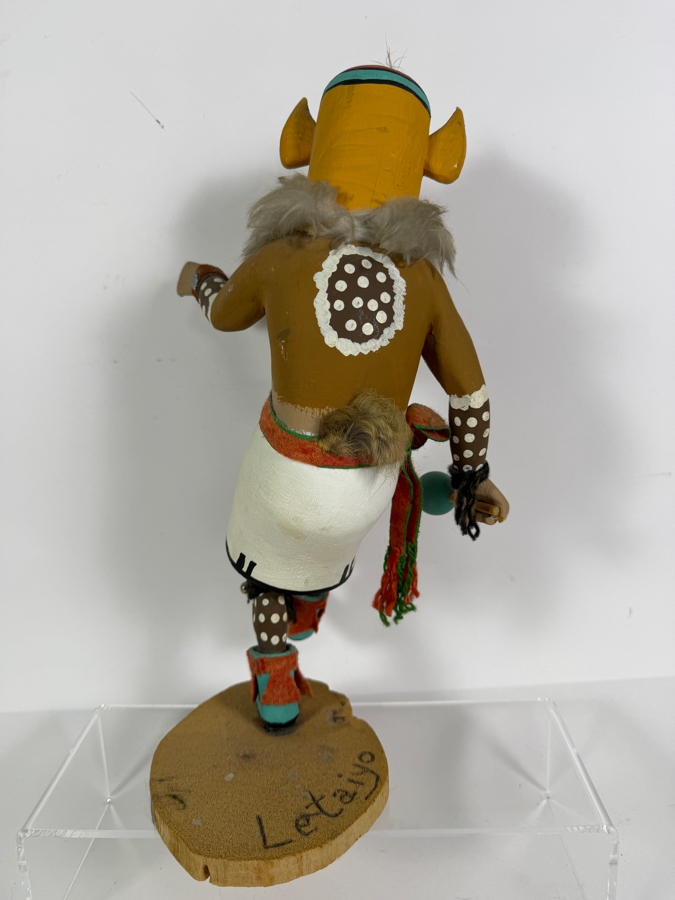 Vintage Tony Espinosa Hand Carved Cottonwood Fox Katsina Kachina Doll Inscribed Kachina Doll God 14'H [Photo 5]