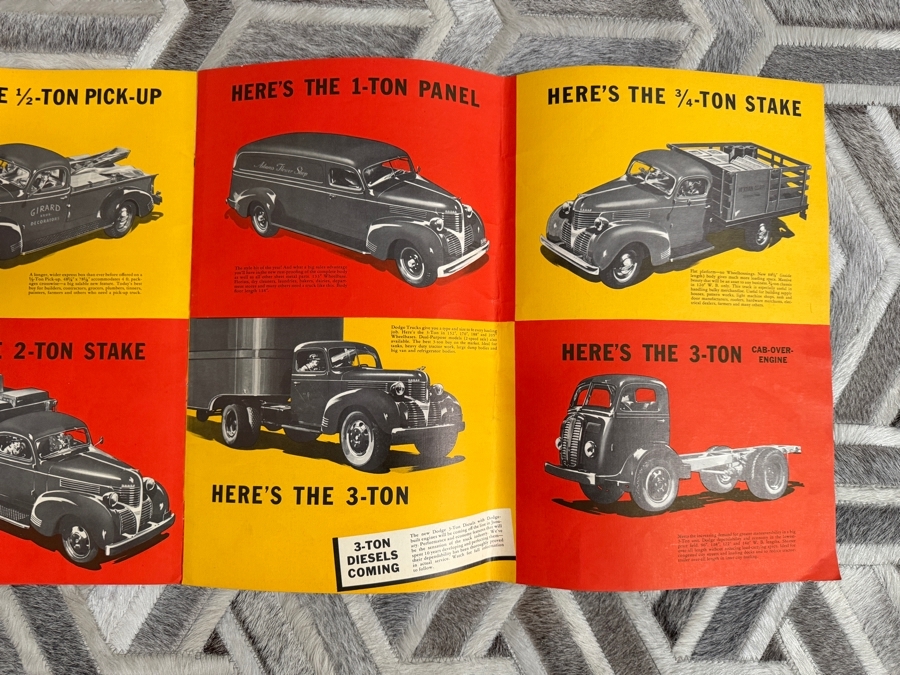 Original Vintage 1939 Dodge Job-Rated Trucks Giant Plant Dealership Promotional Sales Brochure Folder [Photo 7]
