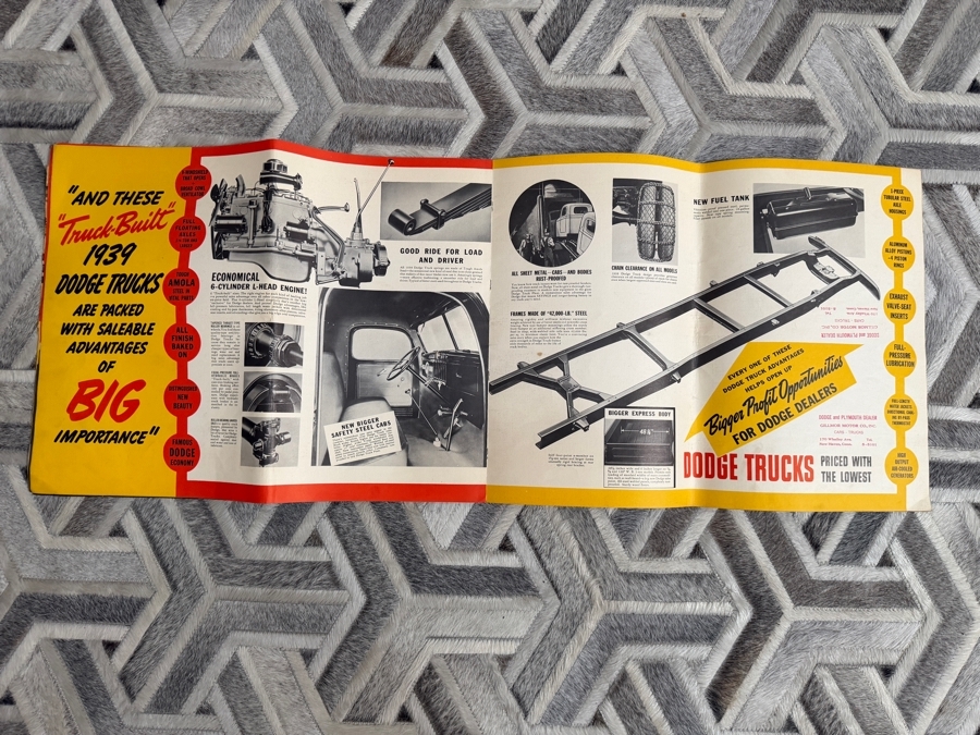 Original Vintage 1939 Dodge Job-Rated Trucks Giant Plant Dealership Promotional Sales Brochure Folder [Photo 8]