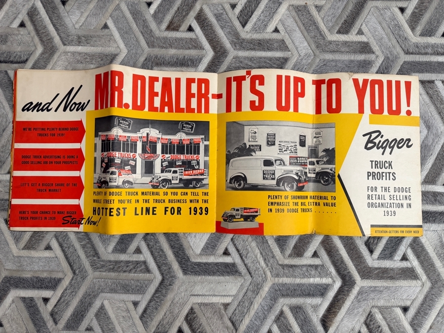 Original Vintage 1939 Dodge Job-Rated Trucks Giant Plant Dealership Promotional Sales Brochure Folder [Photo 12]
