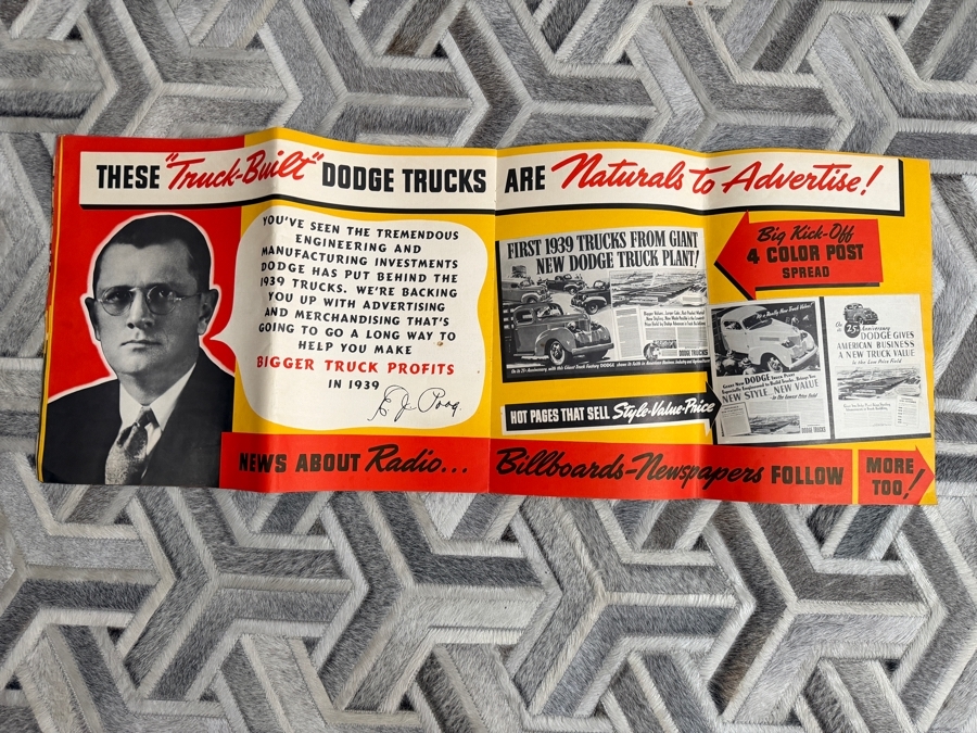 Original Vintage 1939 Dodge Job-Rated Trucks Giant Plant Dealership Promotional Sales Brochure Folder [Photo 9]