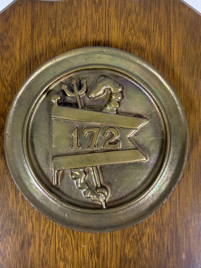 Vintage Cold War US Navy Mine Division 172 Brass Seahorse And Trident Commemorative Naval Plaque 10 X 12 [Photo 2]