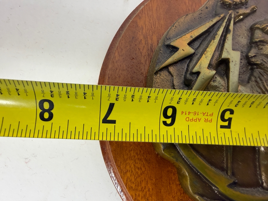 Pair Of Vintage British Royal Navy HMS Terror Singapore Club Presentational And Poseidon Wooden Wall Plaques 7'W And 6'W X 7'H [Photo 8]
