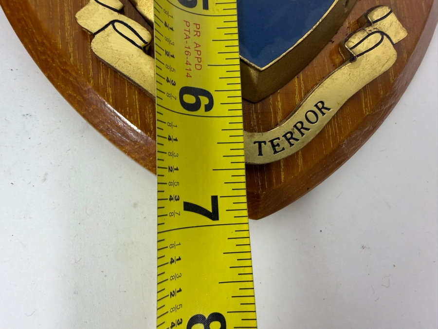 Pair Of Vintage British Royal Navy HMS Terror Singapore Club Presentational And Poseidon Wooden Wall Plaques 7'W And 6'W X 7'H [Photo 7]