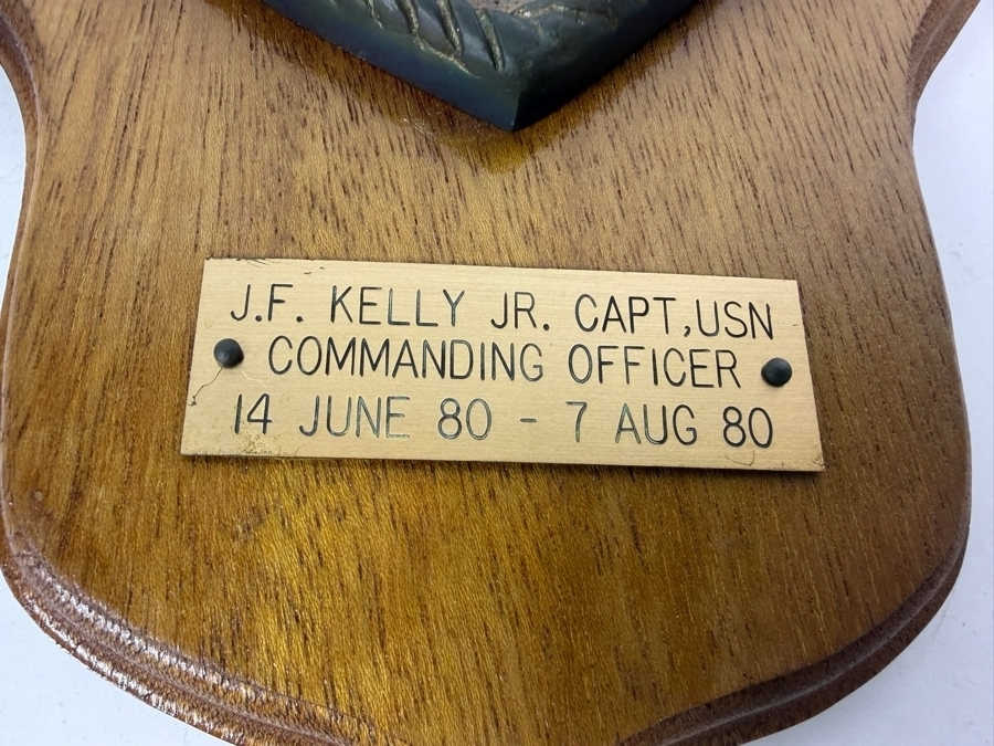 Vintage USS Dixie AD14 40th Anniversary Commemorative Bronze Plaque Presented To Commanding Officer Capt James F Kelly Jr USN Dated 1980 11.5 X 14 [Photo 4]