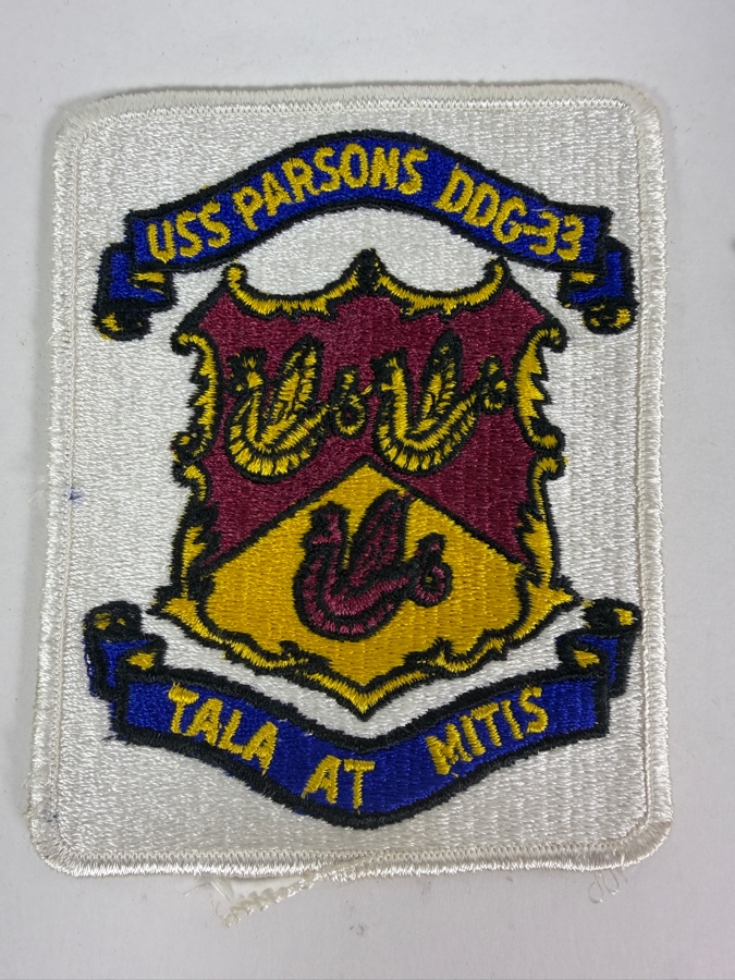 Pair Of Vintage Cold War US Navy USS Parsons DD949 And DDG33 Guided Missile Destroyer Uniform Patches [Photo 3]