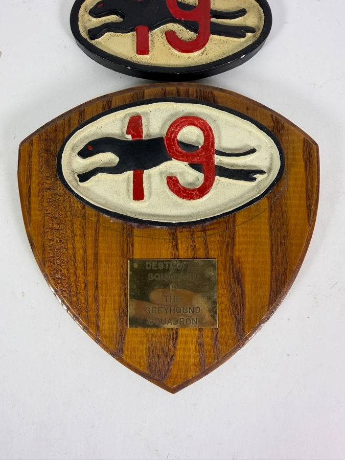Vintage US Navy Destroyer Squadron 19 The Greyhound Squadron Cast Metal Insignia Plaque and Cast Metal Insignia 7.5 X 7.5 [Photo 2]
