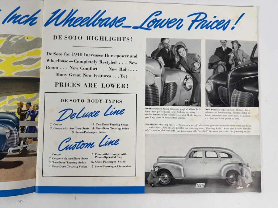 Collection Of Four Original Vintage 1940 Automotive Sales Brochures For Chevrolet Packard Plymouth And De Soto [Photo 15]