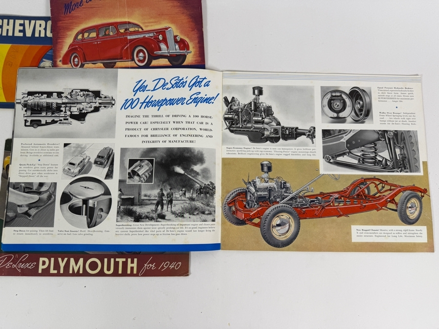 Collection Of Four Original Vintage 1940 Automotive Sales Brochures For Chevrolet Packard Plymouth And De Soto [Photo 18]