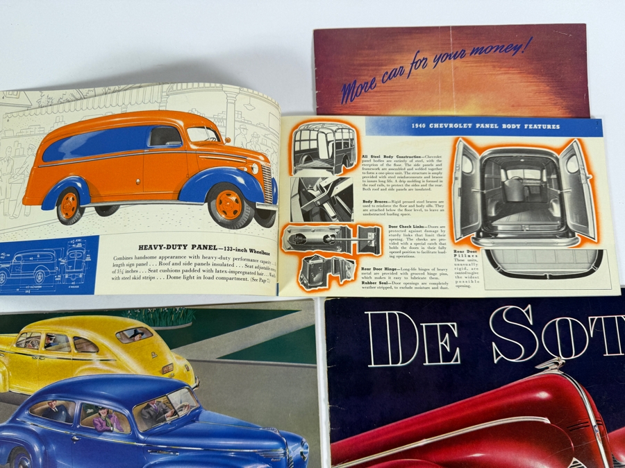 Collection Of Four Original Vintage 1940 Automotive Sales Brochures For Chevrolet Packard Plymouth And De Soto [Photo 8]
