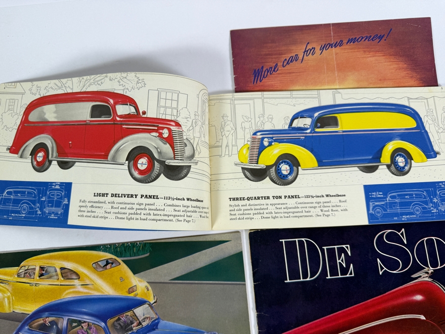 Collection Of Four Original Vintage 1940 Automotive Sales Brochures For Chevrolet Packard Plymouth And De Soto [Photo 7]
