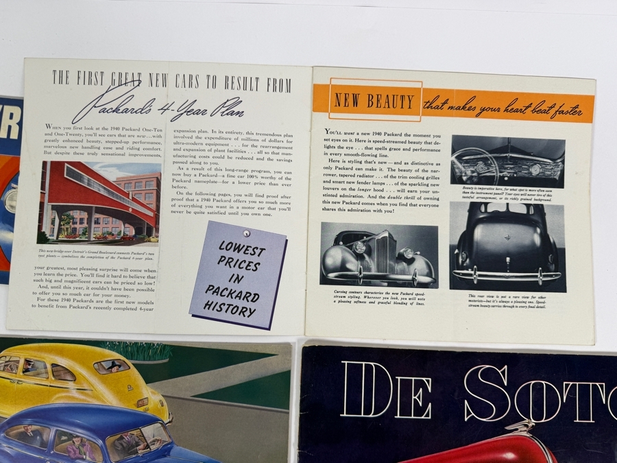 Collection Of Four Original Vintage 1940 Automotive Sales Brochures For Chevrolet Packard Plymouth And De Soto [Photo 11]