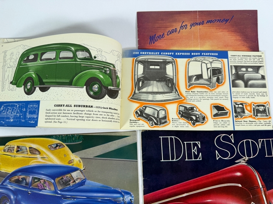 Collection Of Four Original Vintage 1940 Automotive Sales Brochures For Chevrolet Packard Plymouth And De Soto [Photo 10]